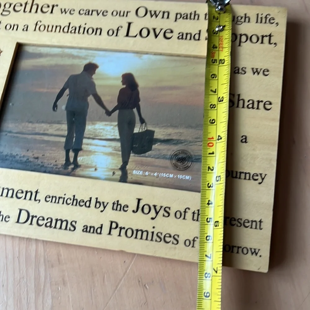 Wooden picture frame with message: Together